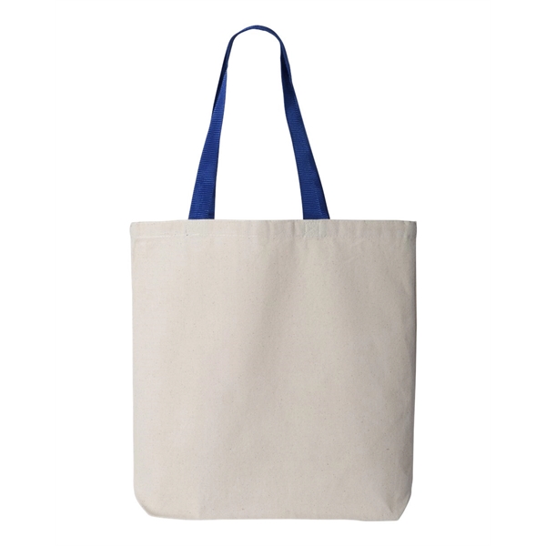 Q-Tees 11L Canvas Tote with Contrast-Color Handles - Q-Tees 11L Canvas Tote with Contrast-Color Handles - Image 21 of 36