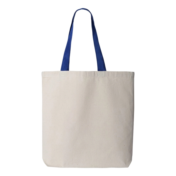 Q-Tees 11L Canvas Tote with Contrast-Color Handles - Q-Tees 11L Canvas Tote with Contrast-Color Handles - Image 24 of 36