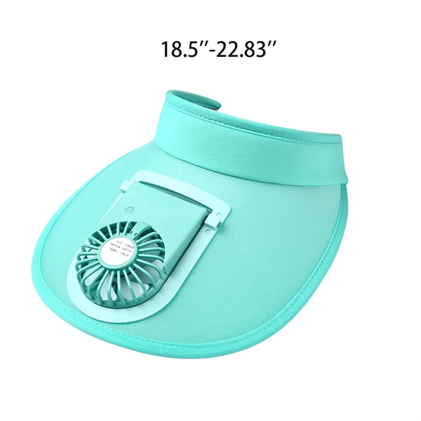 USB Fan Sun Hat Wide Brim Portable Running Visor Cap - USB Fan Sun Hat Wide Brim Portable Running Visor Cap - Image 1 of 5