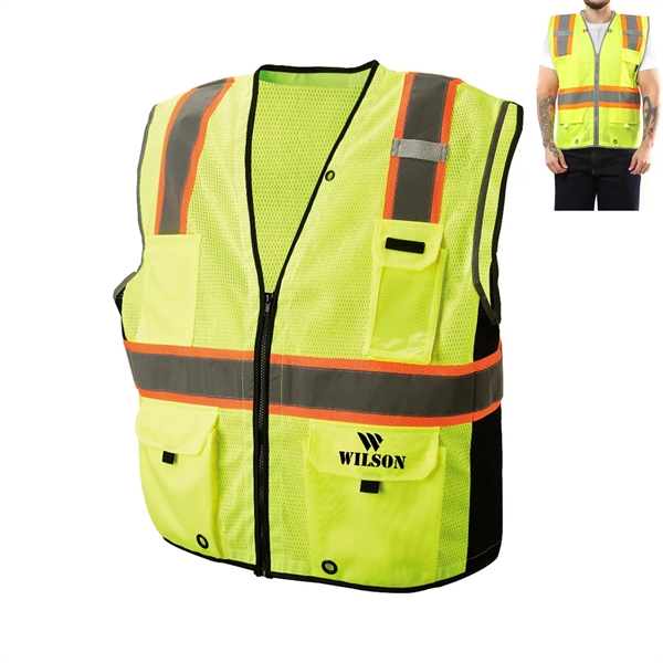 Polyester Breathable Mesh Reflective Vest - Polyester Breathable Mesh Reflective Vest - Image 0 of 4
