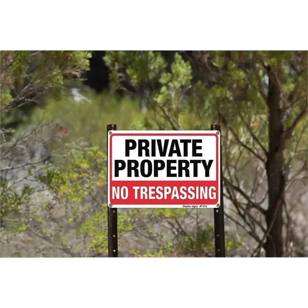 Large No Trespassing Signs Private Property Metal 10x14 Inch - Large No Trespassing Signs Private Property Metal 10x14 Inch - Image 3 of 5