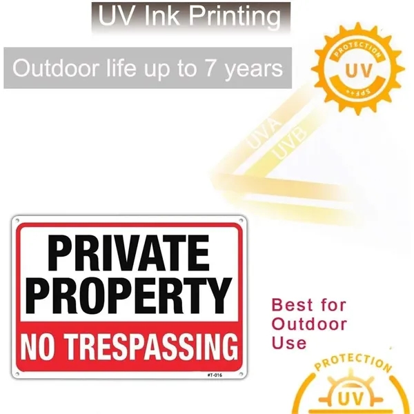 Large No Trespassing Signs Private Property Metal 10x14 Inch - Large No Trespassing Signs Private Property Metal 10x14 Inch - Image 4 of 5