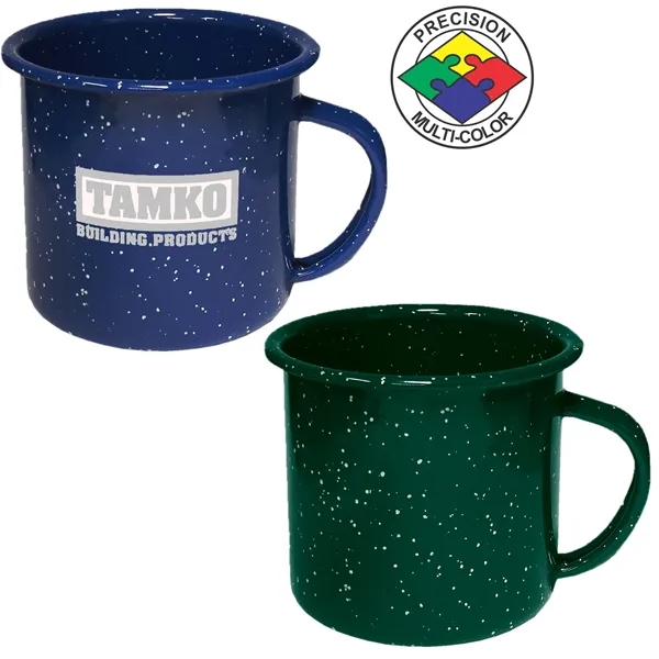 12oz Enameled Steeled Campfire Mug with Stainless Steel Rim - 12oz Enameled Steeled Campfire Mug with Stainless Steel Rim - Image 3 of 4