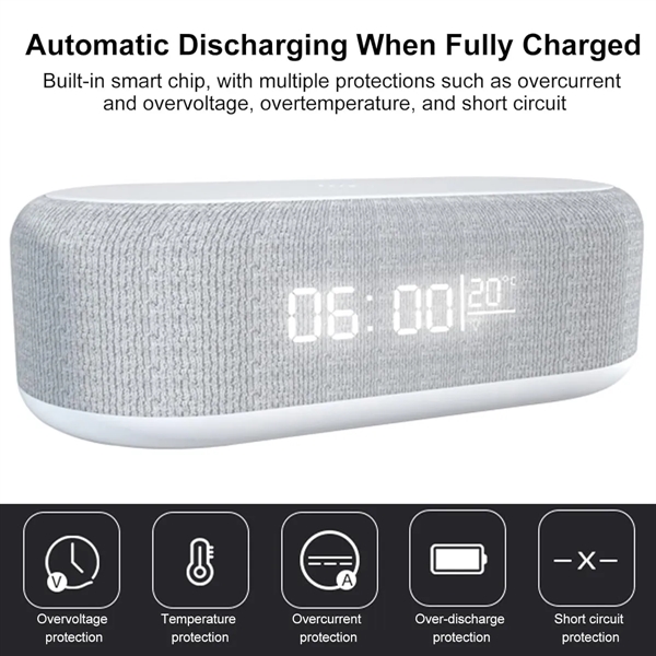 4 In 1 Led Digital Alarm Clock With Wireless Charging - 4 In 1 Led Digital Alarm Clock With Wireless Charging - Image 3 of 6