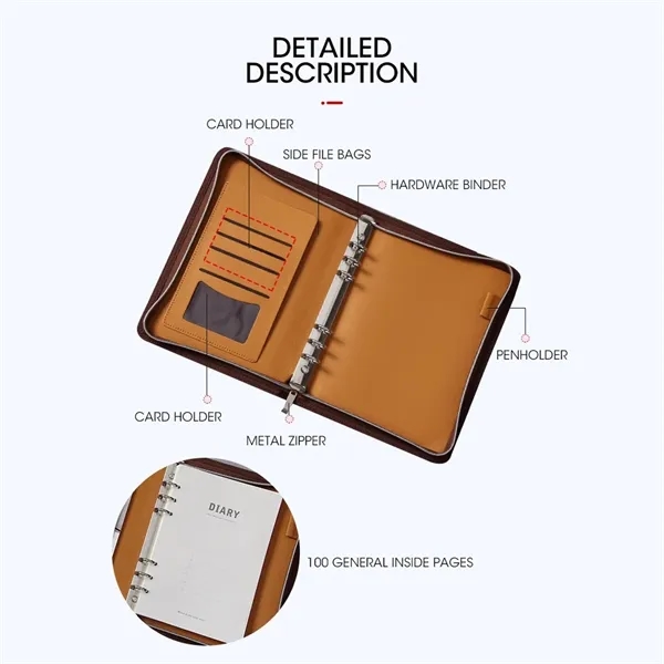 Zippered Padfolio with Insert PVC Storage Pouch - Zippered Padfolio with Insert PVC Storage Pouch - Image 4 of 17