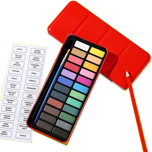 24 Colors Solid Watercolor Paint Tablet Set - 24 Colors Solid Watercolor Paint Tablet Set - Image 0 of 3