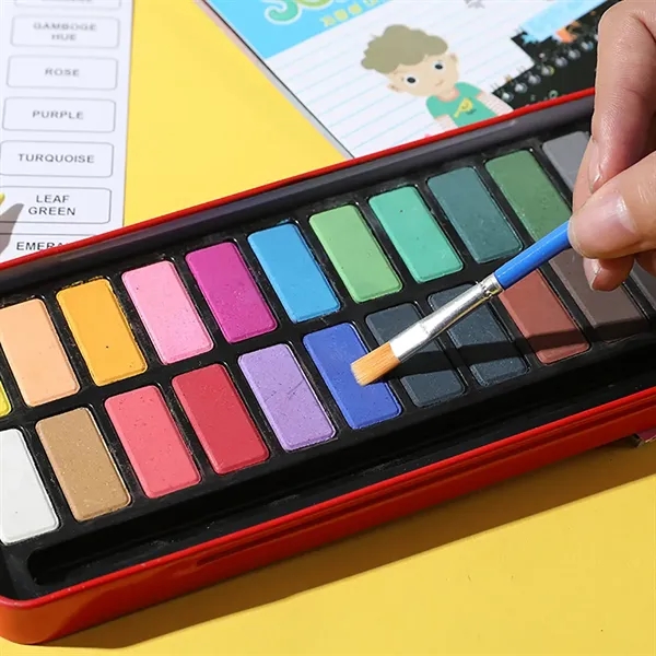 24 Colors Solid Watercolor Paint Tablet Set - 24 Colors Solid Watercolor Paint Tablet Set - Image 3 of 3