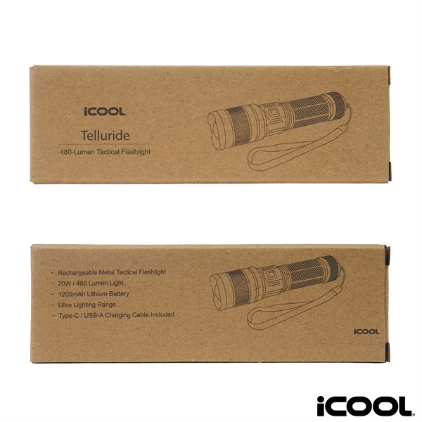 iCOOL® Telluride Rechargeable 480-Lumen Aluminum Tactical... - iCOOL® Telluride Rechargeable 480-Lumen Aluminum Tactical... - Image 2 of 2