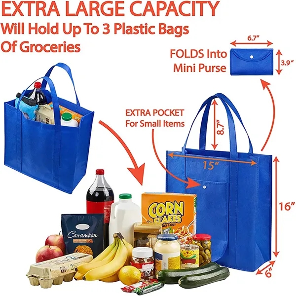 Foldable Extra Large Grocery Shopping Tote Bag - Foldable Extra Large Grocery Shopping Tote Bag - Image 1 of 5