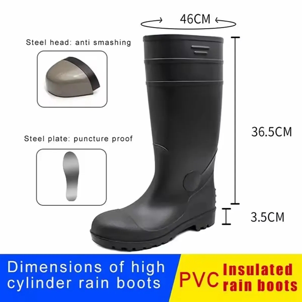 PVC Safety Steel Toe Rain Boots - PVC Safety Steel Toe Rain Boots - Image 7 of 9