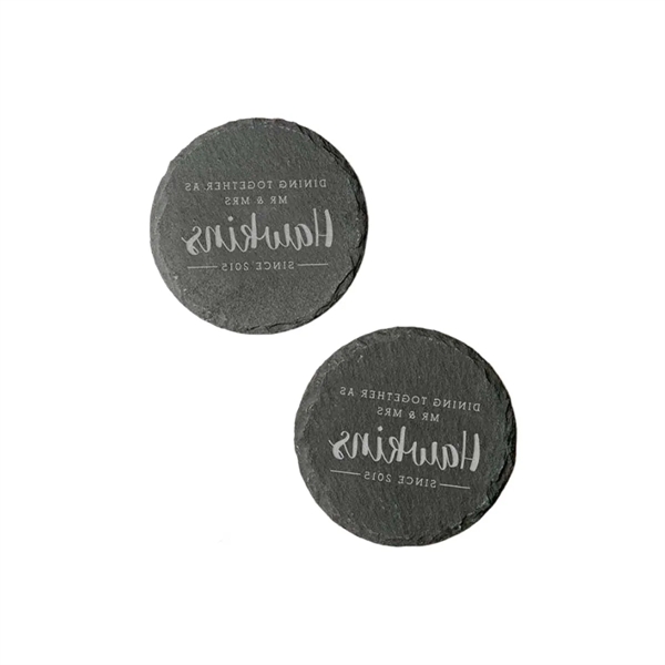 Personalized Black Slate Coaster