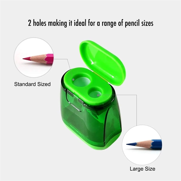 Manual Colorful Compact Dual Holes Pencil Sharpeners - Manual Colorful Compact Dual Holes Pencil Sharpeners - Image 1 of 5
