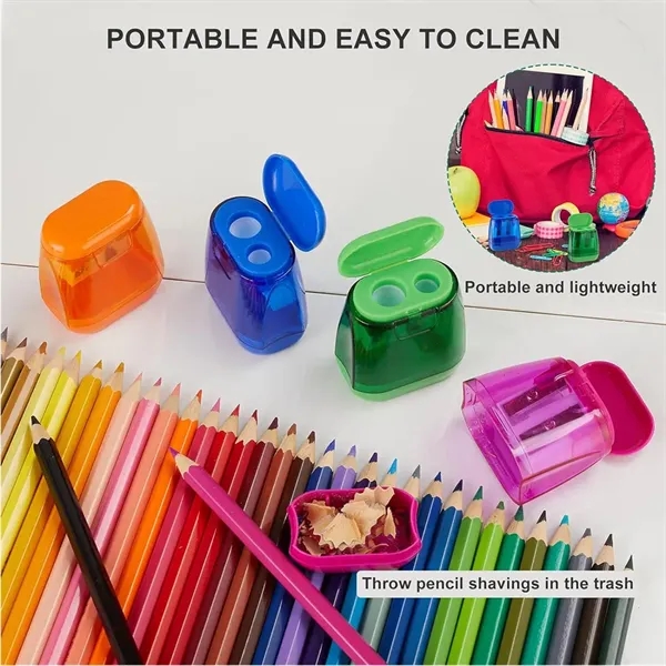 Manual Colorful Compact Dual Holes Pencil Sharpeners - Manual Colorful Compact Dual Holes Pencil Sharpeners - Image 5 of 5