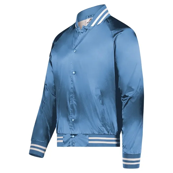 Augusta Sportswear Unisex Striped Trim Satin Baseball Jacket - Augusta Sportswear Unisex Striped Trim Satin Baseball Jacket - Image 24 of 26