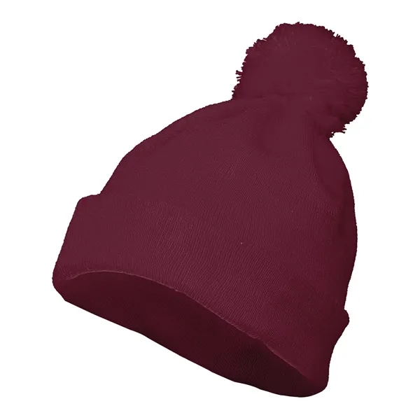 Augusta Sportswear Two Layer Acrylic Knit Pom Beanie - Augusta Sportswear Two Layer Acrylic Knit Pom Beanie - Image 10 of 12