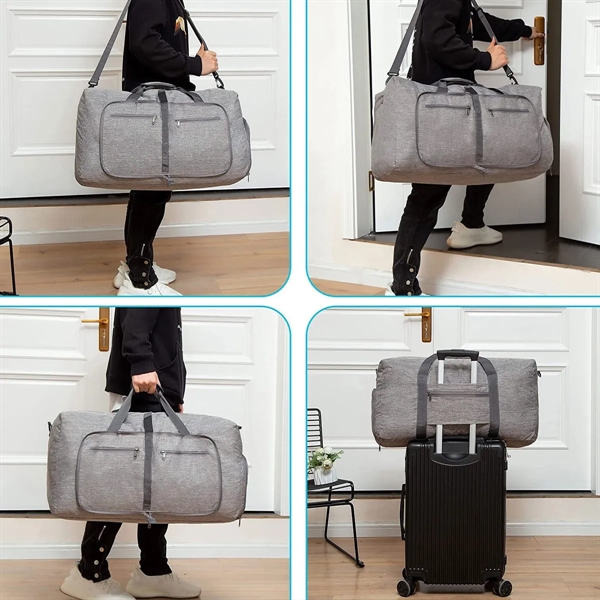 Foldable Travel Duffel Bag With Shoes Compartment - Foldable Travel Duffel Bag With Shoes Compartment - Image 3 of 7