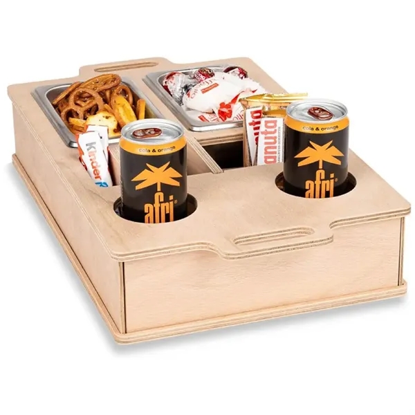 Portable Wooden Snack Caddy - Portable Wooden Snack Caddy - Image 1 of 5