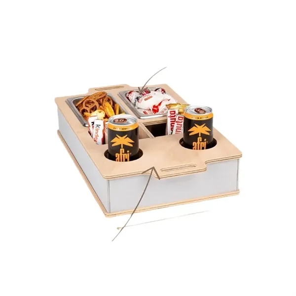Portable Wooden Snack Caddy - Portable Wooden Snack Caddy - Image 2 of 5