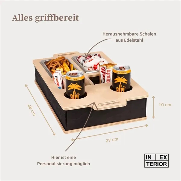 Portable Wooden Snack Caddy - Portable Wooden Snack Caddy - Image 3 of 5