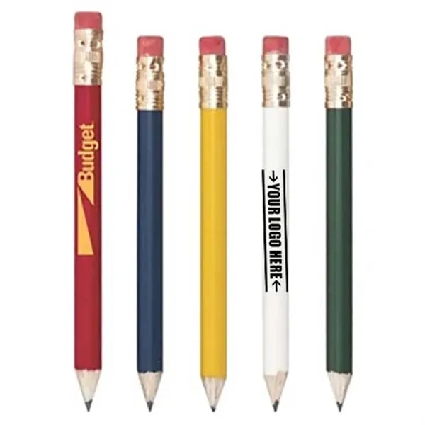 Round Wooden Golf Pencil with Eraser - Round Wooden Golf Pencil with Eraser - Image 0 of 5