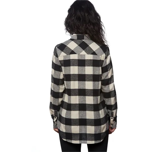 Burnside Ladies' Plaid Boyfriend Flannel Shirt - Burnside Ladies' Plaid Boyfriend Flannel Shirt - Image 26 of 51
