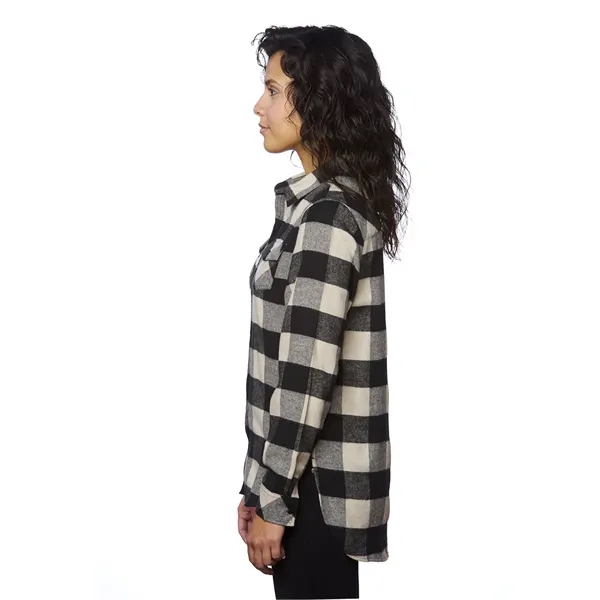 Burnside Ladies' Plaid Boyfriend Flannel Shirt - Burnside Ladies' Plaid Boyfriend Flannel Shirt - Image 27 of 51
