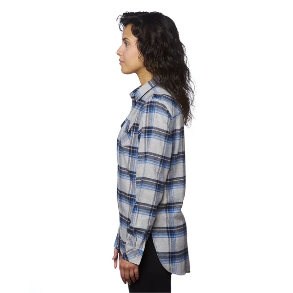 Burnside Ladies' Plaid Boyfriend Flannel Shirt - Burnside Ladies' Plaid Boyfriend Flannel Shirt - Image 30 of 51