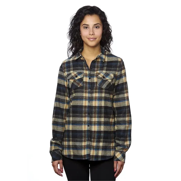 Burnside Ladies' Plaid Boyfriend Flannel Shirt - Burnside Ladies' Plaid Boyfriend Flannel Shirt - Image 34 of 51