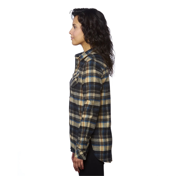 Burnside Ladies' Plaid Boyfriend Flannel Shirt - Burnside Ladies' Plaid Boyfriend Flannel Shirt - Image 36 of 51