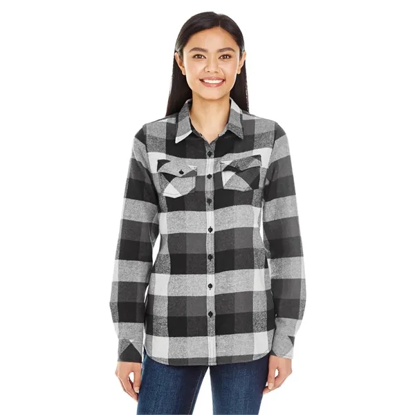 Burnside Ladies' Plaid Boyfriend Flannel Shirt - Burnside Ladies' Plaid Boyfriend Flannel Shirt - Image 40 of 51