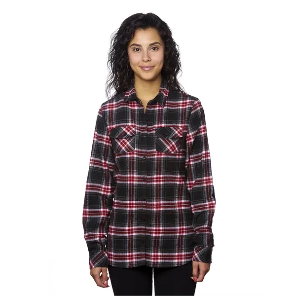 Burnside Ladies' Plaid Boyfriend Flannel Shirt - Burnside Ladies' Plaid Boyfriend Flannel Shirt - Image 43 of 51