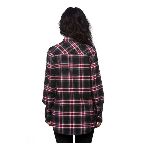 Burnside Ladies' Plaid Boyfriend Flannel Shirt - Burnside Ladies' Plaid Boyfriend Flannel Shirt - Image 44 of 51
