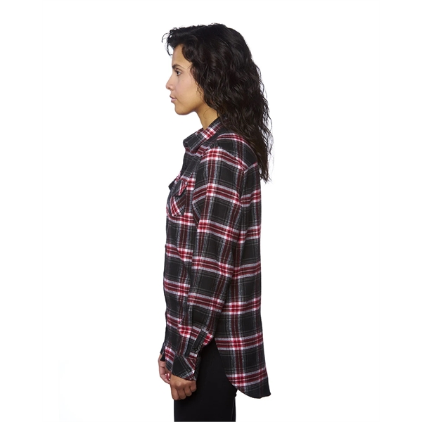 Burnside Ladies' Plaid Boyfriend Flannel Shirt - Burnside Ladies' Plaid Boyfriend Flannel Shirt - Image 45 of 51