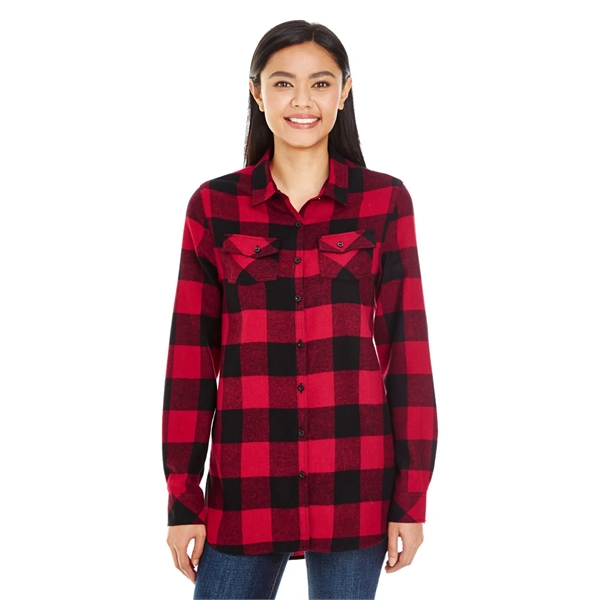 Burnside Ladies' Plaid Boyfriend Flannel Shirt - Burnside Ladies' Plaid Boyfriend Flannel Shirt - Image 46 of 51
