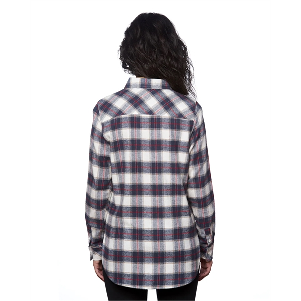 Burnside Ladies' Plaid Boyfriend Flannel Shirt - Burnside Ladies' Plaid Boyfriend Flannel Shirt - Image 49 of 51