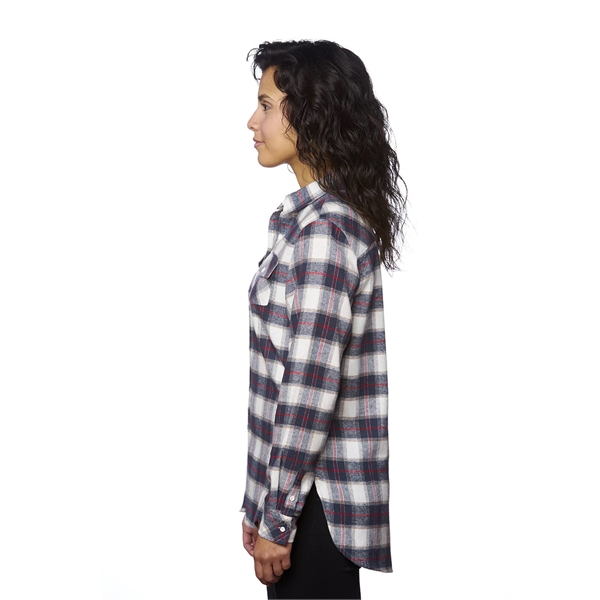 Burnside Ladies' Plaid Boyfriend Flannel Shirt - Burnside Ladies' Plaid Boyfriend Flannel Shirt - Image 50 of 51