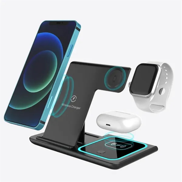 3-1 Foldable Wireless Charger *Fast Charge 15W* - 3-1 Foldable Wireless Charger *Fast Charge 15W* - Image 0 of 6