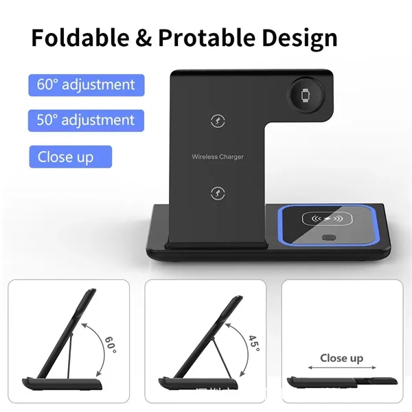 3-1 Foldable Wireless Charger *Fast Charge 15W* - 3-1 Foldable Wireless Charger *Fast Charge 15W* - Image 1 of 6