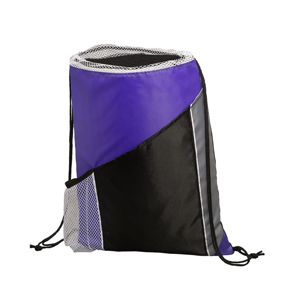 Prime Line Sprint Angled Drawstring Sports Bag With Pockets - Prime Line Sprint Angled Drawstring Sports Bag With Pockets - Image 7 of 11