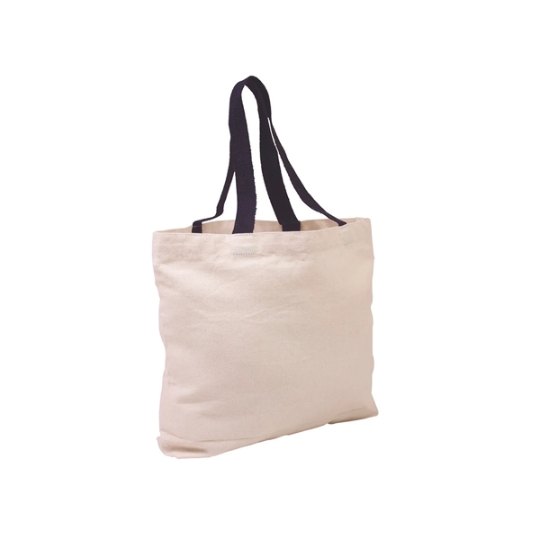 Cotton Canvas Tote Bag with Color Accents - Cotton Canvas Tote Bag with Color Accents - Image 2 of 13