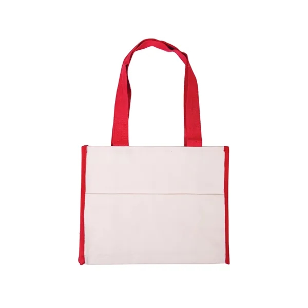 Cotton Gusset Accent Box Tote Bag - Cotton Gusset Accent Box Tote Bag - Image 1 of 8