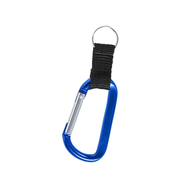 Prime Line Carabiner With Strap And Split Ring Keychain - Prime Line Carabiner With Strap And Split Ring Keychain - Image 1 of 3