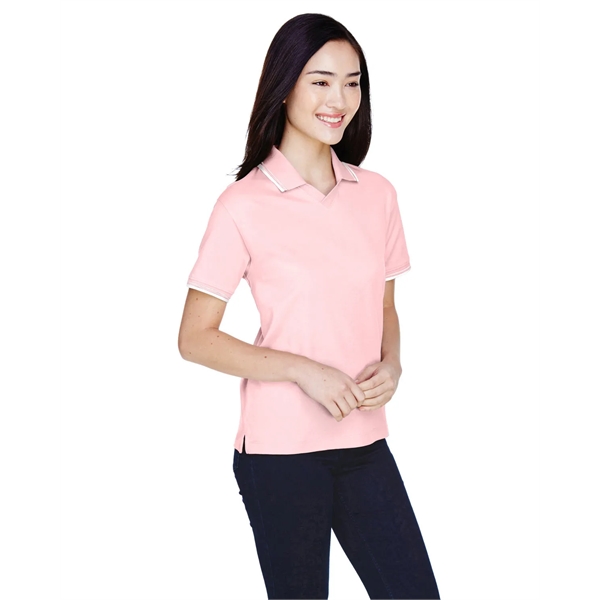 Devon & Jones Ladies' Tipped Perfect Pima Interlock Polo - Devon & Jones Ladies' Tipped Perfect Pima Interlock Polo - Image 1 of 18
