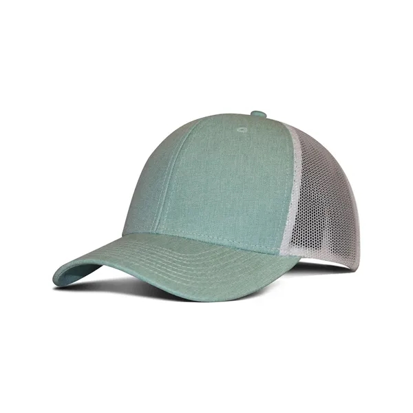 Fahrenheit Heathered Cotton Polyester Trucker Hat - Fahrenheit Heathered Cotton Polyester Trucker Hat - Image 1 of 2