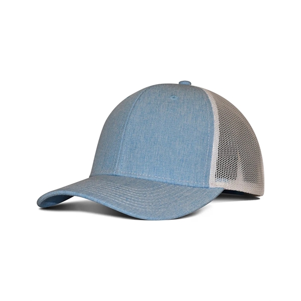 Fahrenheit Heathered Cotton Polyester Trucker Hat - Fahrenheit Heathered Cotton Polyester Trucker Hat - Image 2 of 2