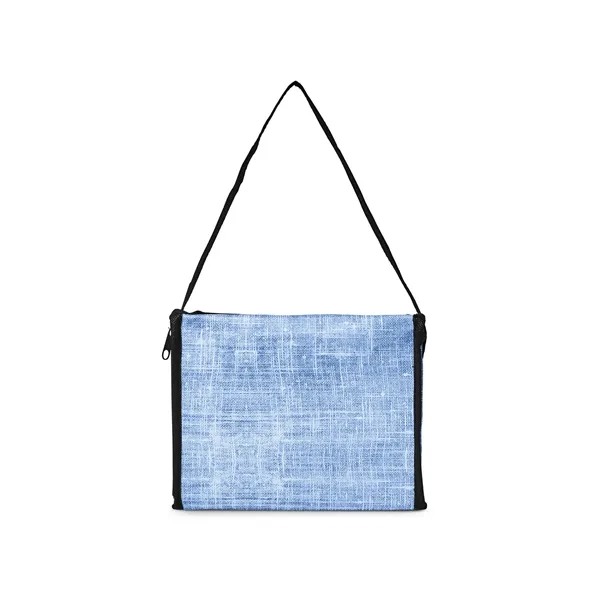 Denim Pattern Non-Woven 6-Pack Lunch Cooler Bag - Denim Pattern Non-Woven 6-Pack Lunch Cooler Bag - Image 2 of 11