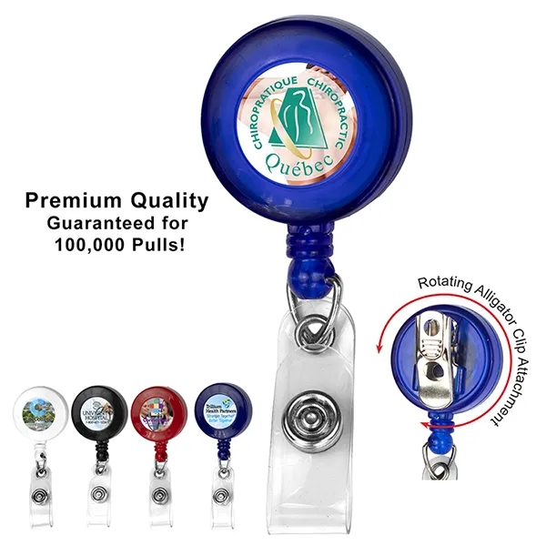 30" Cord Retractable Badge Reel with Rotating Alligator Clip - 30" Cord Retractable Badge Reel with Rotating Alligator Clip - Image 0 of 23