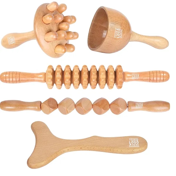 Wood Therapy Tools 5-in-1 Lymphatic Drainage Massage - Wood Therapy Tools 5-in-1 Lymphatic Drainage Massage - Image 0 of 6