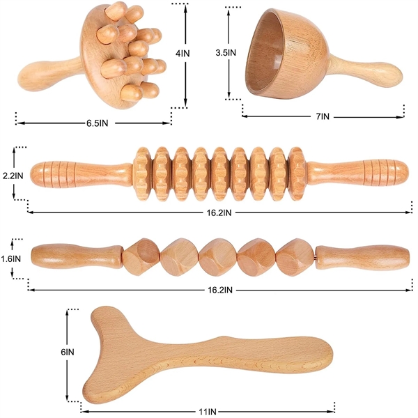 Wood Therapy Tools 5-in-1 Lymphatic Drainage Massage - Wood Therapy Tools 5-in-1 Lymphatic Drainage Massage - Image 1 of 6
