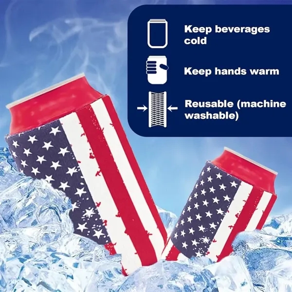 Can Cooler Sleeve USA Flag 12oz - Can Cooler Sleeve USA Flag 12oz - Image 2 of 2